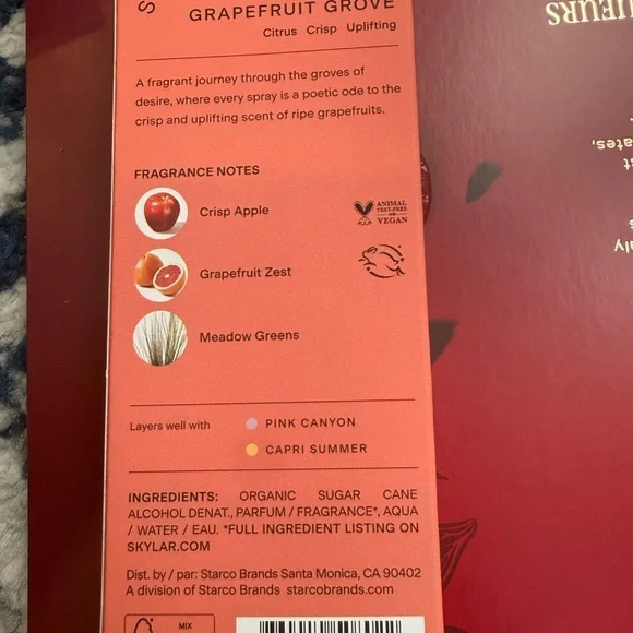 Skylar Grapefruit Grove 10ml Eau de Parfum Spray - Picture 2 of 2